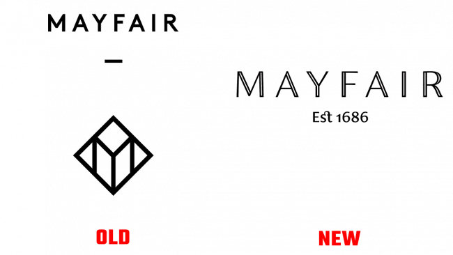 Mayfair Vecchio e Nuovo logo (storia)