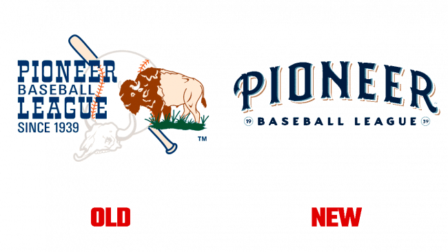 Pioneer Baseball League vecchio e nuovo logo (storia)