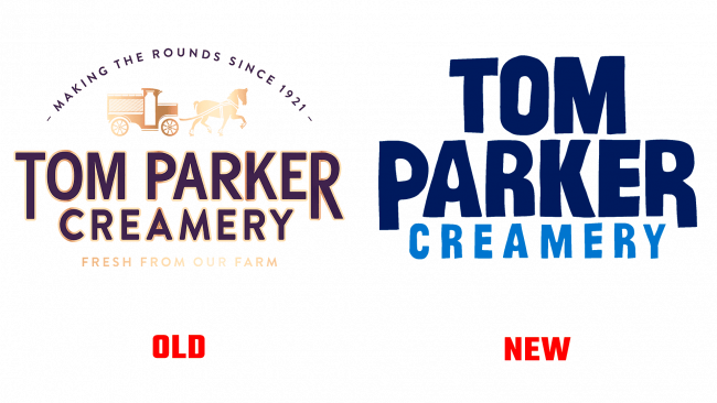 Tom Parker Creamery Vecchio e Nuovo Logo (Storia)