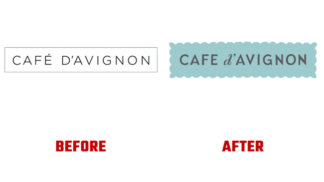 Café d'Avignon Prima e Dopo Logo (storia)