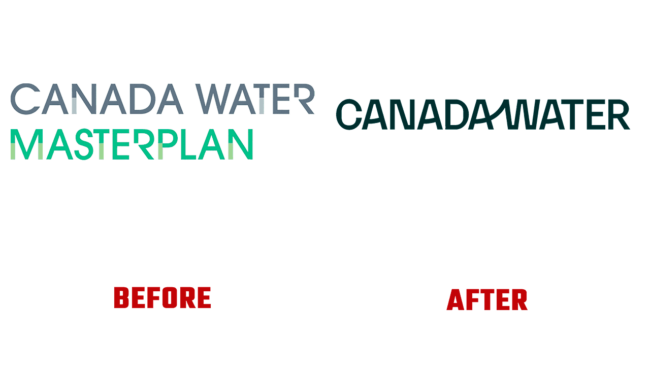Canada Water Prima e Dopo Logo (storia)