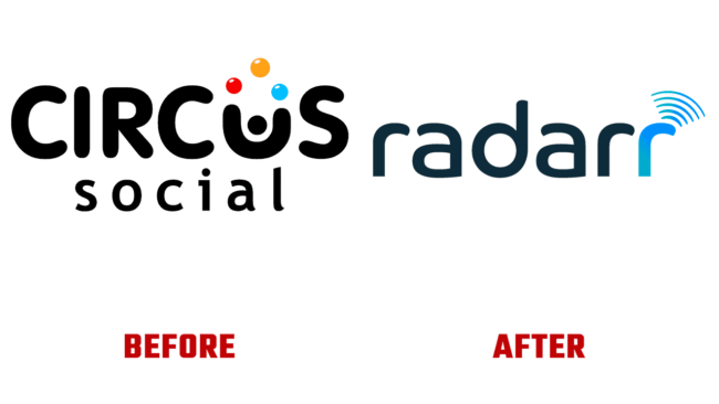 Circus Social and Radarr Prima e Dopo Logo (storia)