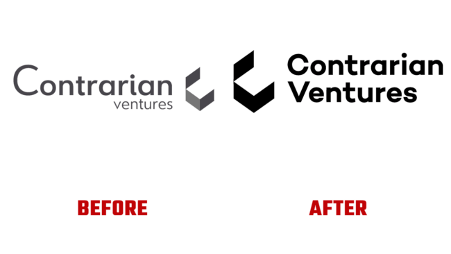 Contrarian Ventures Prima e Dopo Logo (storia)