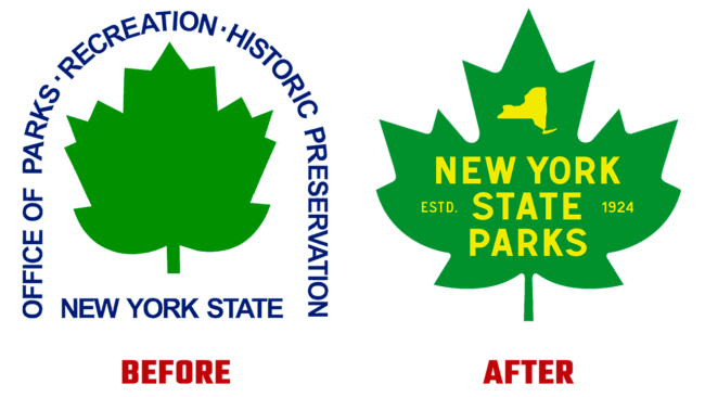 NY State Parks Prima e Dopo Logo (storia)