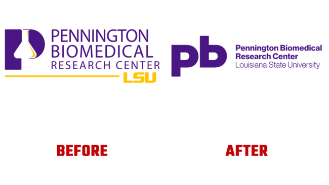 Pennington Biomedical Prima e Dopo Logo (storia)