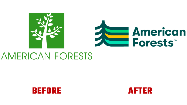 American Forests Prima e Dopo Logo (storia)