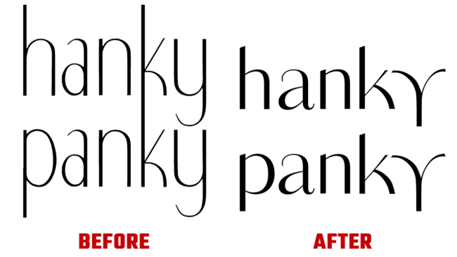 Hanky Panky Prima e Dopo Logo (storia)