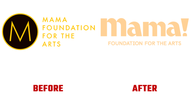 Mama Foundation for the Arts Prima e Dopo Logo (storia)