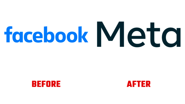 Meta (facebook) marchio di parole Prima e Dopo Logo (storia)