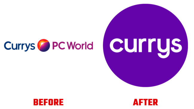 Currys Prima e Dopo Logo (storia)
