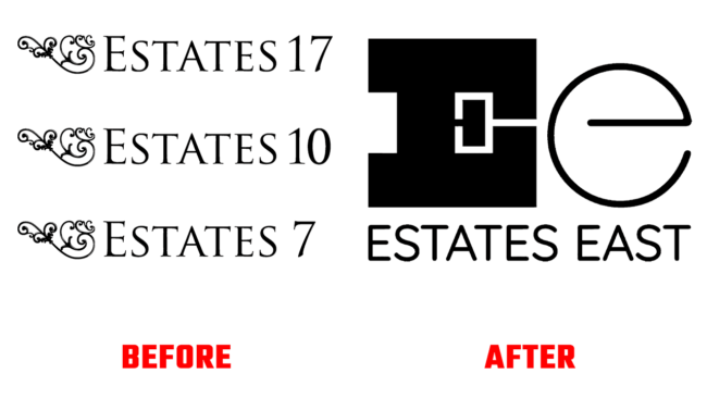 Estates East Prima e Dopo Logo (storia)