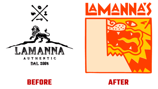 Lamannas Bakery Prima e Dopo Logo (storia)