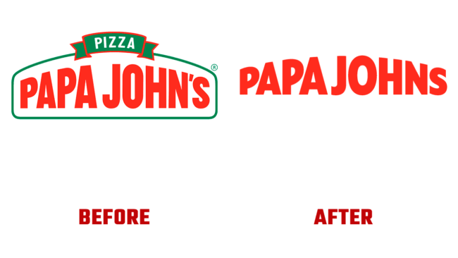 Papa Johns Prima e Dopo Logo (storia)