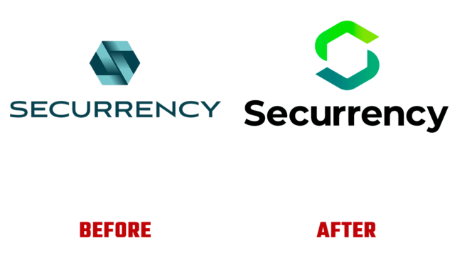 Securrency Prima e Dopo Logo (storia)