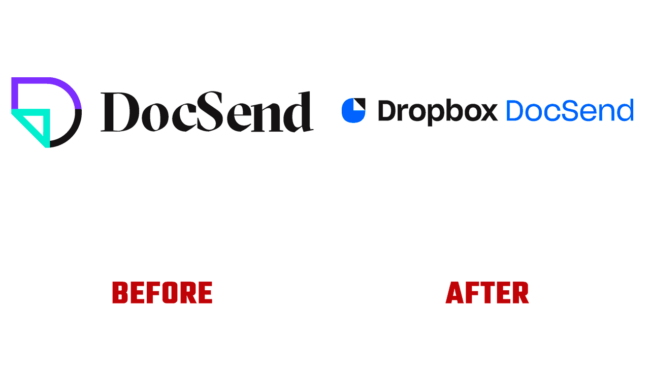 Dropbox DocSend Prima e Dopo Logo (storia)