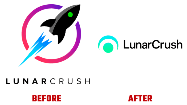 LunarCrush Prima e Dopo Logo (storia)