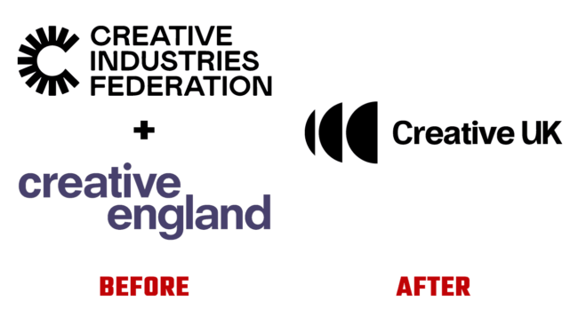 Creative UK Prima e Dopo Logo (storia)