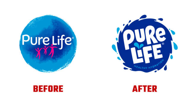 Pure Life Prima e Dopo Logo (storia)