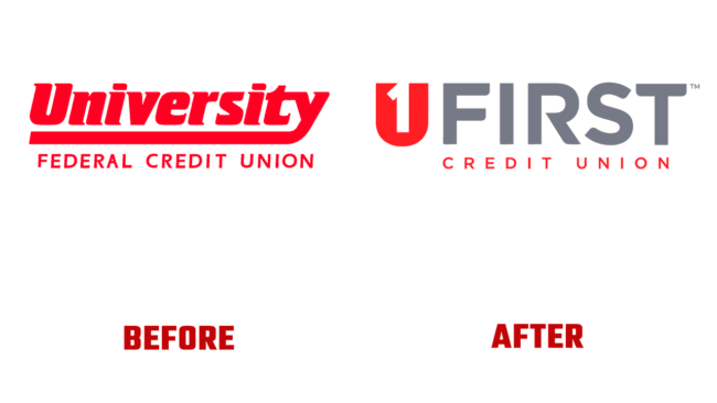 UFirst Credit Union Prima e Dopo Logo (storia)
