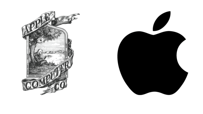 Apple loghi aziendali allora e oggi