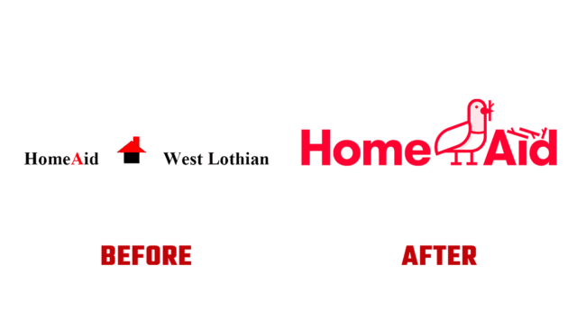 HomeAid West Lothian Prima e Dopo Logo (storia)