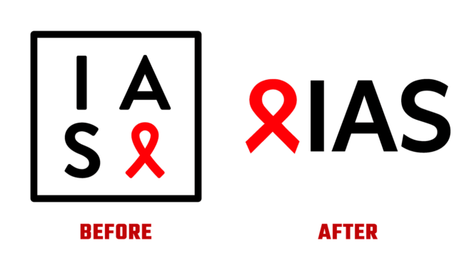 International AIDS Society Prima e Dopo Logo (storia)