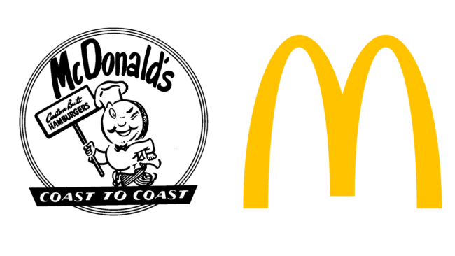 McDonald's loghi aziendali allora e oggi