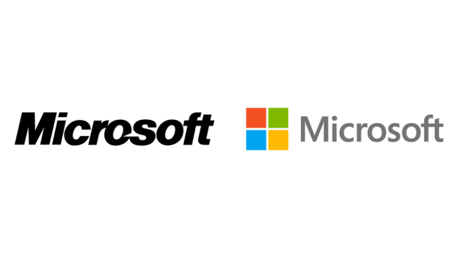 Microsoft loghi aziendali allora e oggi