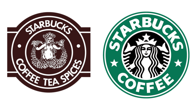 Starbucks loghi aziendali allora e oggi