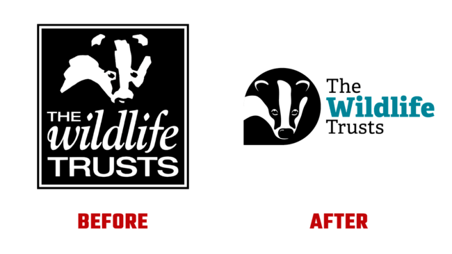 The Wildlife Trusts Prima e Dopo Logo (storia)