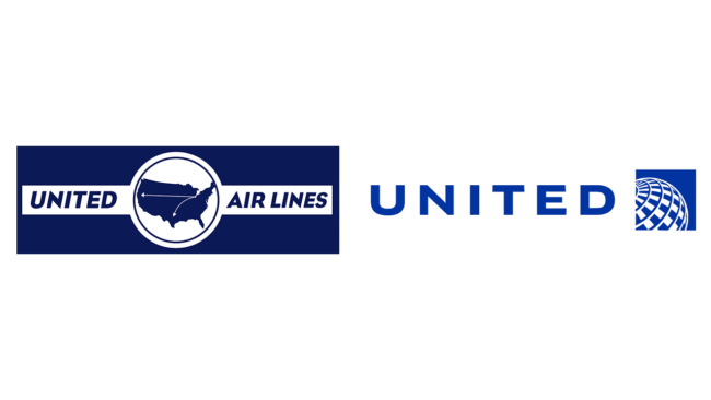 United Airlines loghi aziendali allora e oggi