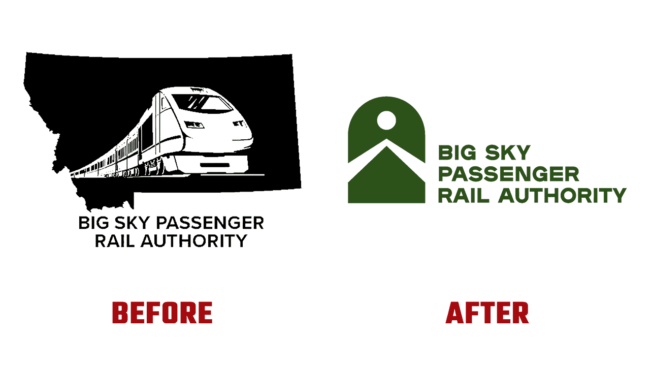Big Sky Passenger Rail Authority Prima e Dopo Logo (Storia)