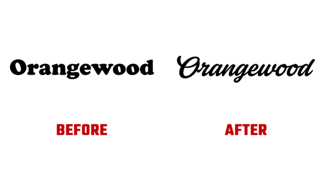 Orangewood Prima e Dopo Logo (Storia)