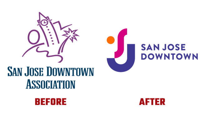 San Jose Downtown Association Prima e Dopo Logo (Storia)