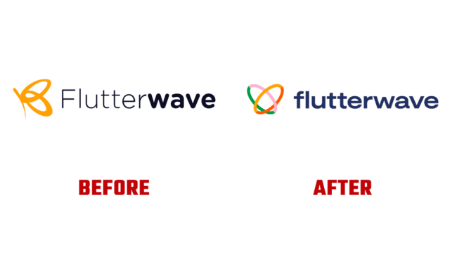 Flutterwave Prima e Dopo Logo (Storia)