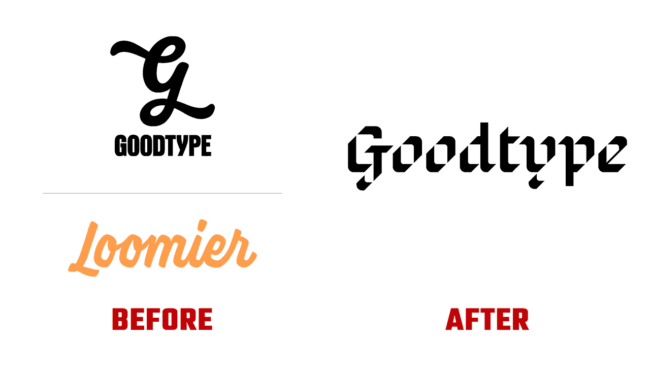 Goodtype Prima e Dopo Logo (Storia)