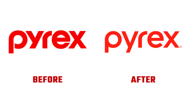 Pyrex Prima e Dopo Logo (Storia)